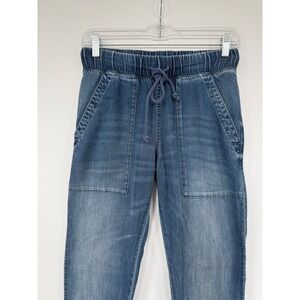 Cloth & Stone Denim Jogger Pants XS Blue Elastic Waist Jeans Boho Beachy Coastal